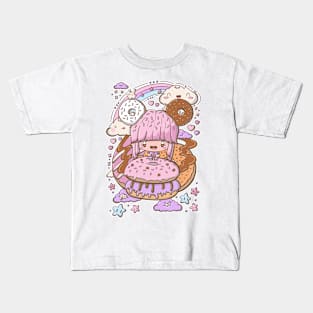 Cute doughnut girl kawaii style Kids T-Shirt